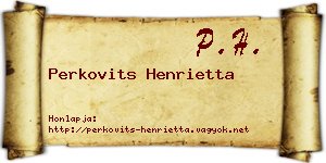 Perkovits Henrietta névjegykártya